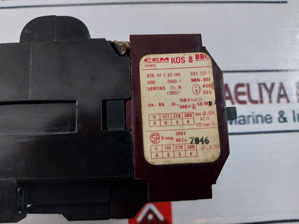 Petercem Kos 8 Auxiliary Contact Block 500V 50/60 Hz