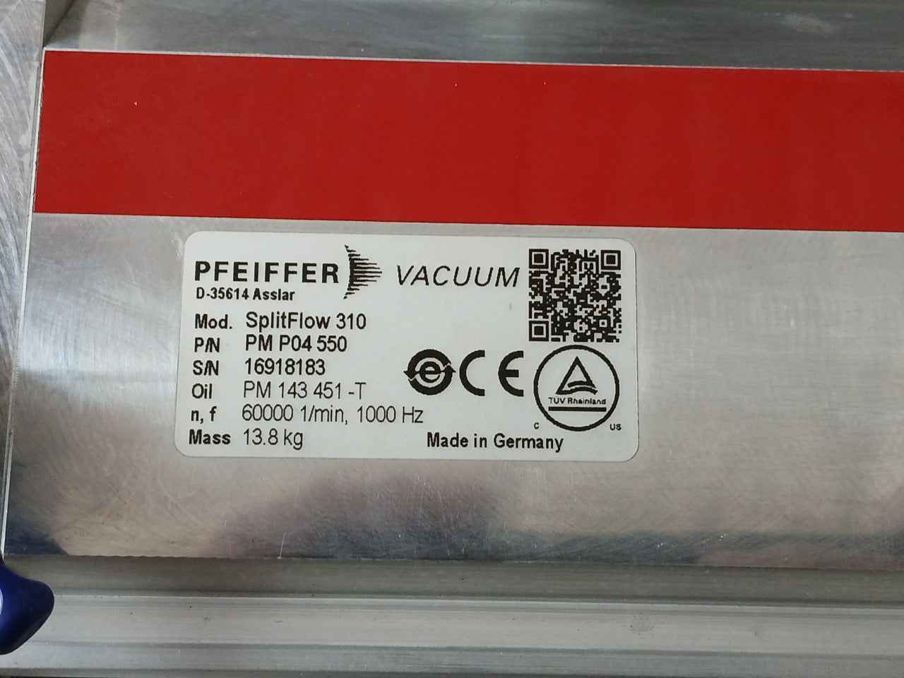 Pfeiffer Pm P04 550 Turbo Vacuum Pump Splitflow 310 60000 1/Min 1000Hz