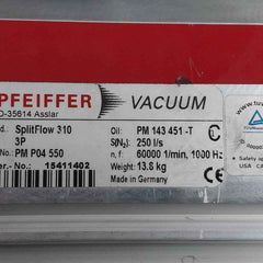 Pfeiffer Pm P04 550 Vacuum Pump Splitflow 310 3P 60000 1/Min 1000 Hz