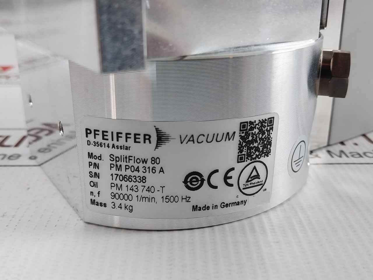 Pfeiffer Splitflow 80 Turbomolecular Vacuum Pump 1500 Hz Tc110 90000 1/Min