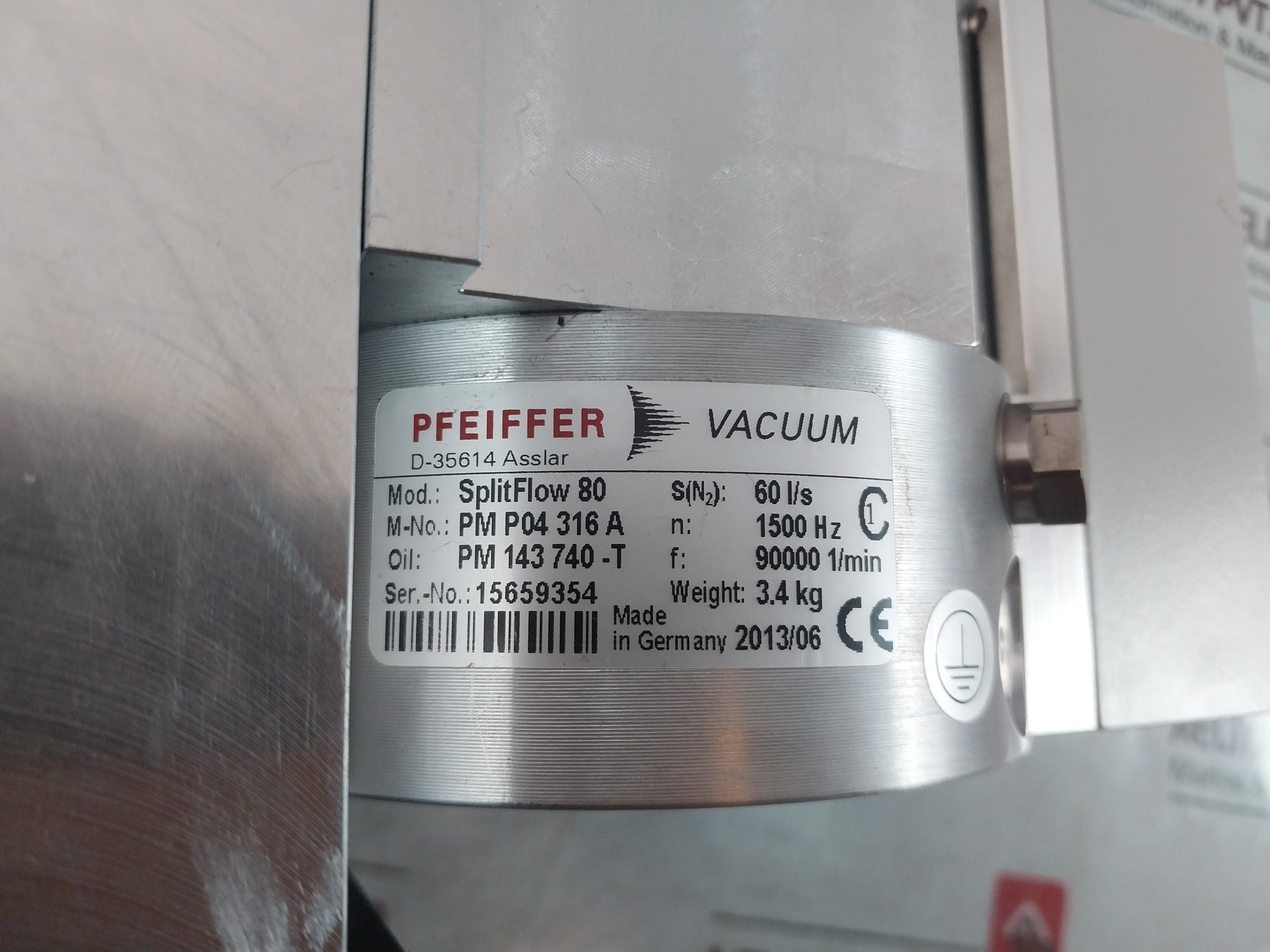 Pfeiffer Vacuum Splitflow 80 Turbo Pump Fluid Automation Systems 24V 10A 15000Hz