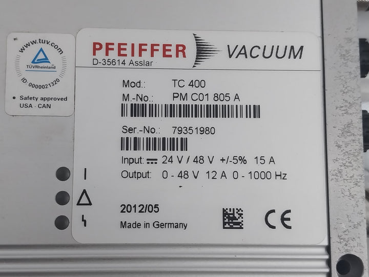Pfeiffer Splitflow 310 Vacuum Pump 60000 1/Min 1000Hz Tc400 24Vdc 3P
