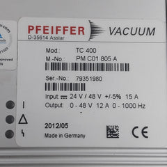 Pfeiffer Splitflow 310 Vacuum Pump 60000 1/Min 1000Hz Tc400 24Vdc 3P