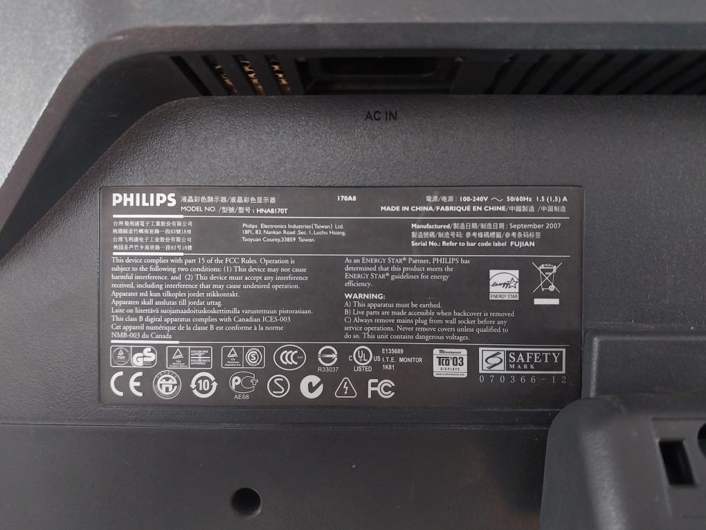 Philips 170A8Fb/00 Lcd CHna8170T