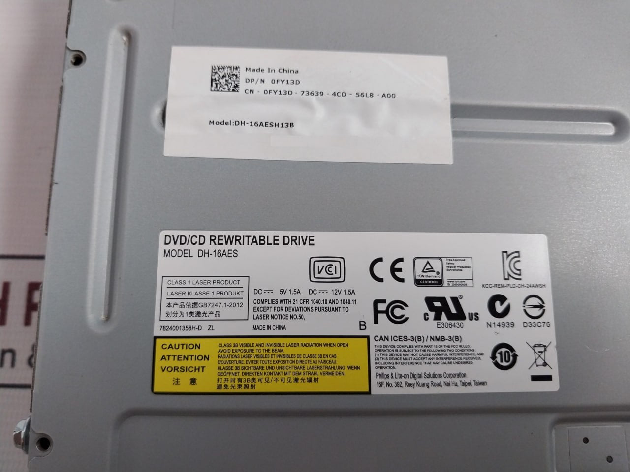 Philips Dh-16Aes Internal Optical Drive Dh-16Aesh13B Dc--12V 1.5A