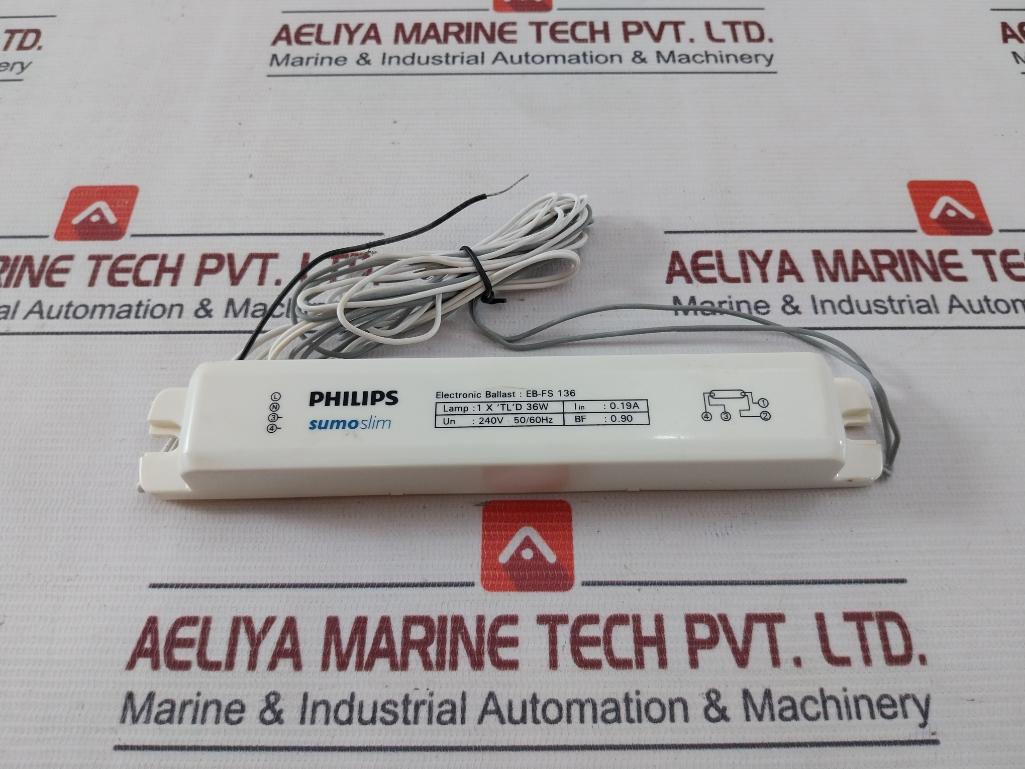 Philips Eb-fs 136 Sumo Slim Electronic Ballast 36/40W 0.19A 240V-50/60Hz