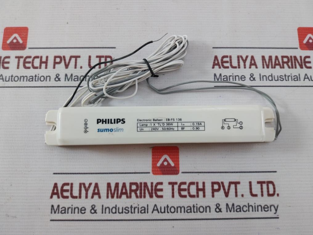 Philips Eb-fs 136 Sumo Slim Electronic Ballast 36/40W 0.19A 240V-50/60Hz