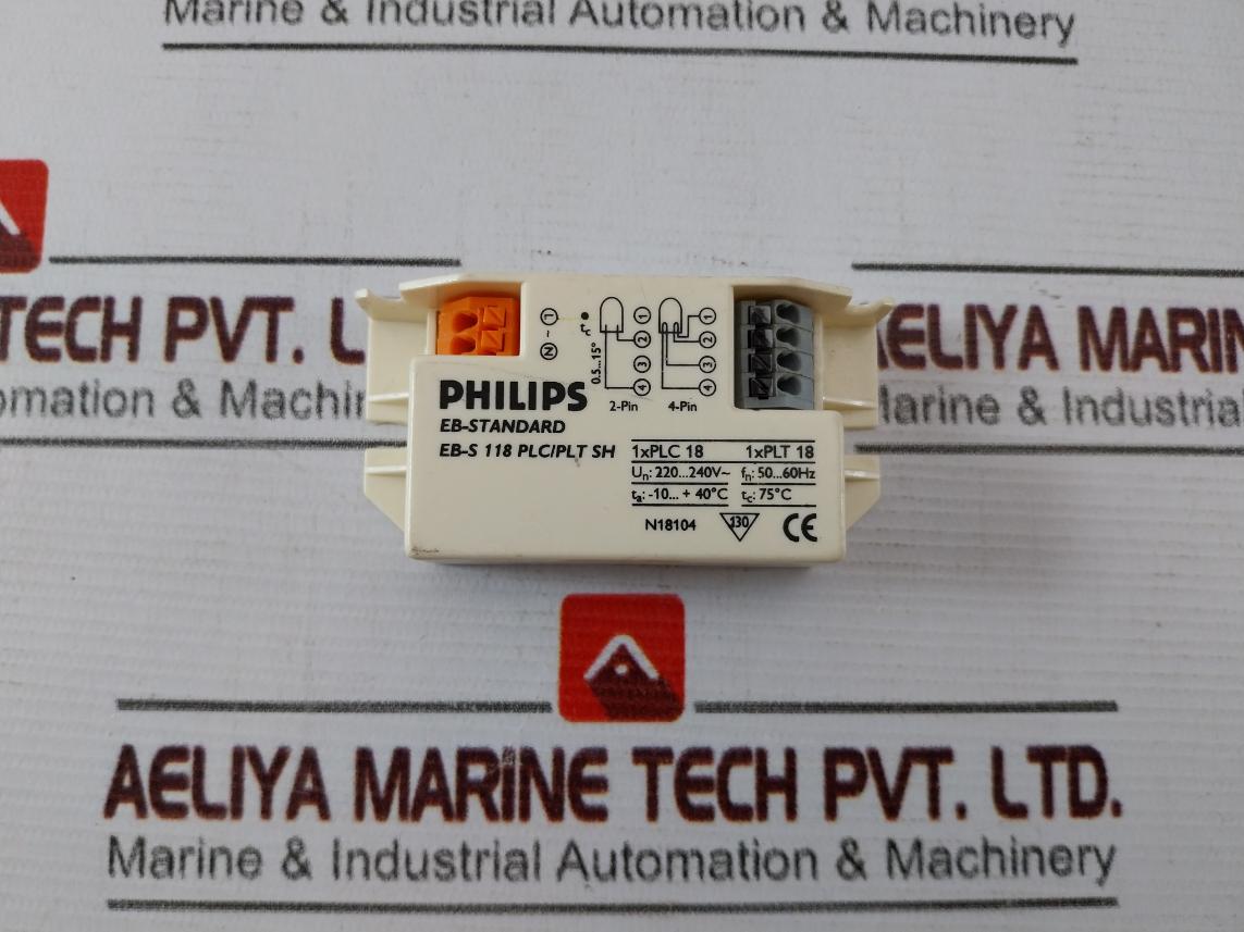 Philips Eb-s 118 Plc/Plt Sh Electronic Ballast 220 240V 50 60Hz N18104