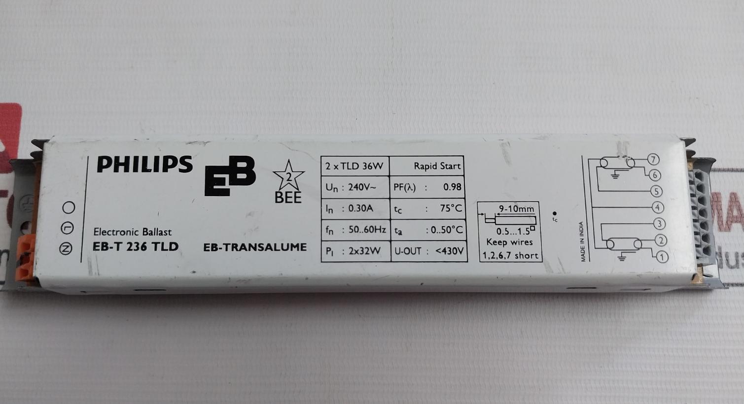 Philips Eb-t 236 Tld Electronic Ballasts For Lamp