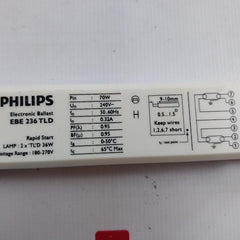 Philips Ebe 236 Tld Rapid Start Electronic Ballast 180–270V 50–60 Hz