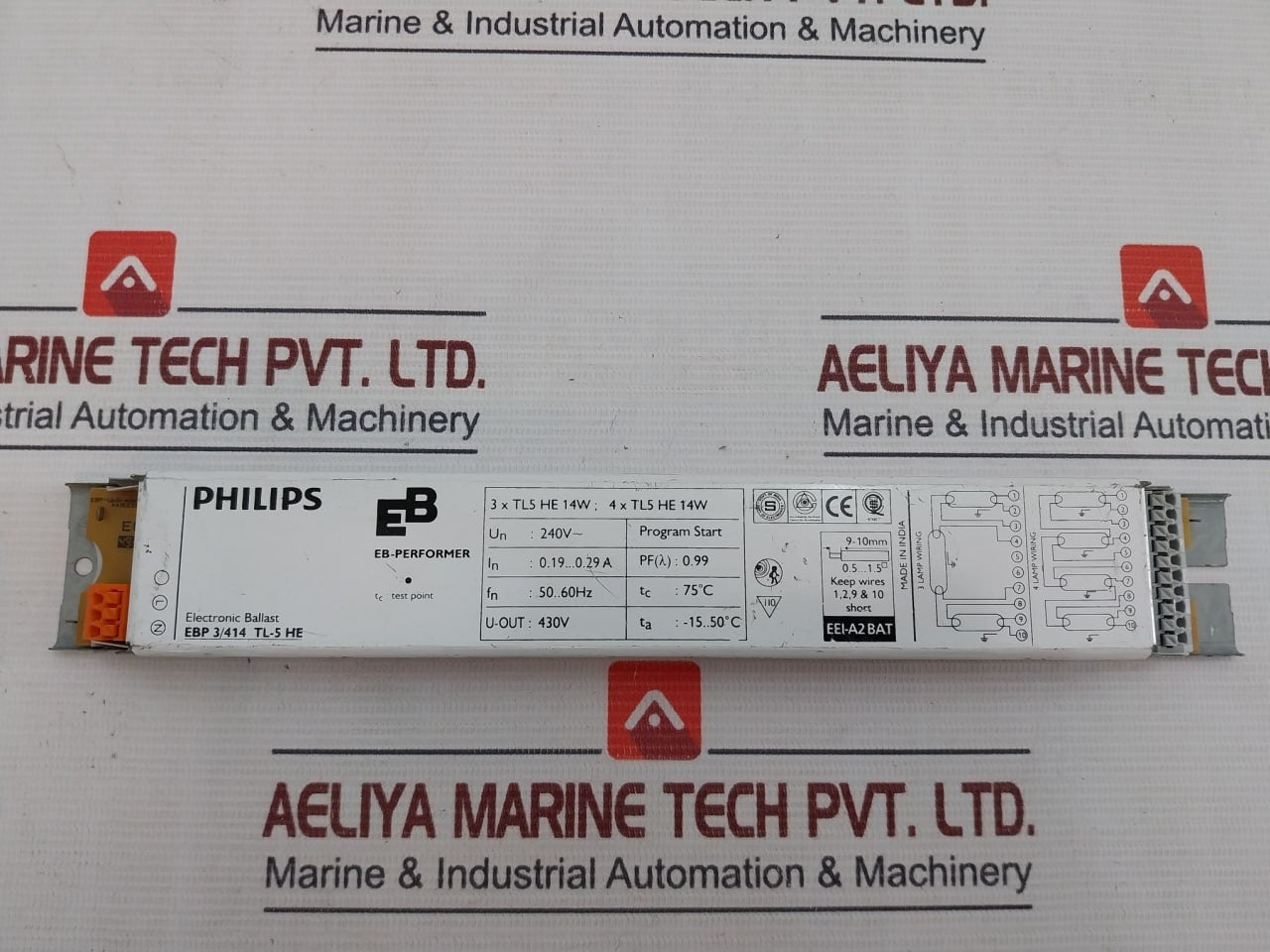 Philips Ebp 3/414 Tl-5 He Eb-performer Electronic Ballast 430V 0.19-0.29A