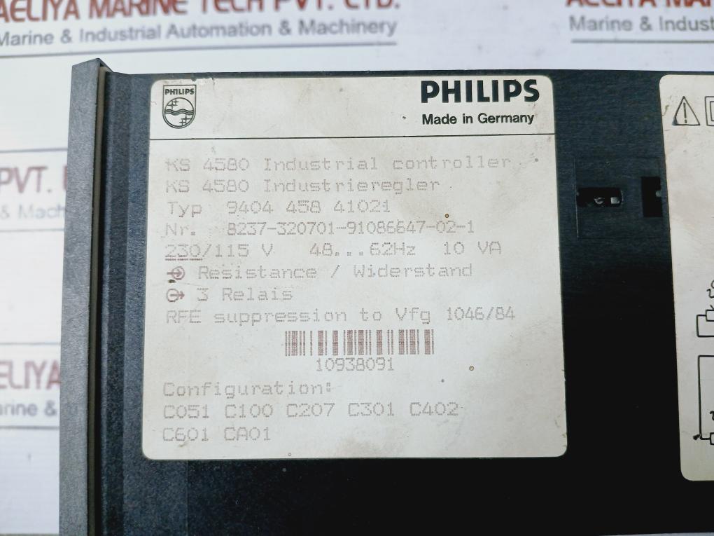 Philips Ks 4580 Industrial Controller 230/115V 3 Relays 500Va Max