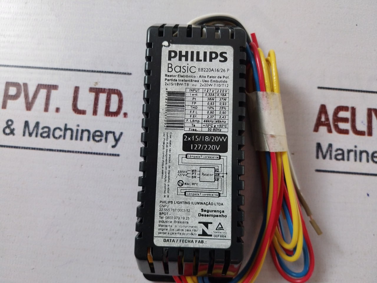 Philips Eb220A16/26P Bivolt Electronic Reactor 2X15/18W Or 2X20W T8/T10/T12 High