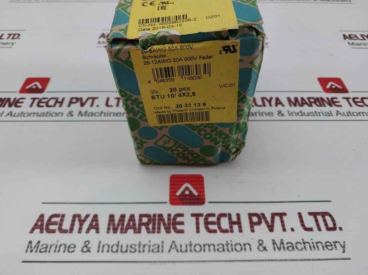 Phoenix Contact 20-8Awg 50A 600V Potential Collective Terminal Stu 10/4X2,5 (1Box = 20Pcs)