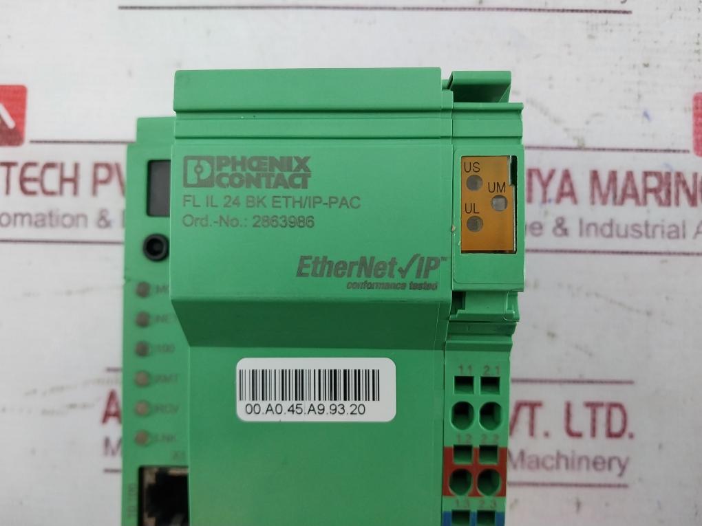 Phoenix Contact 2863986 Inline Bus Coupler Ethernet Fl Il 24 Bk Eth/Ip-pac