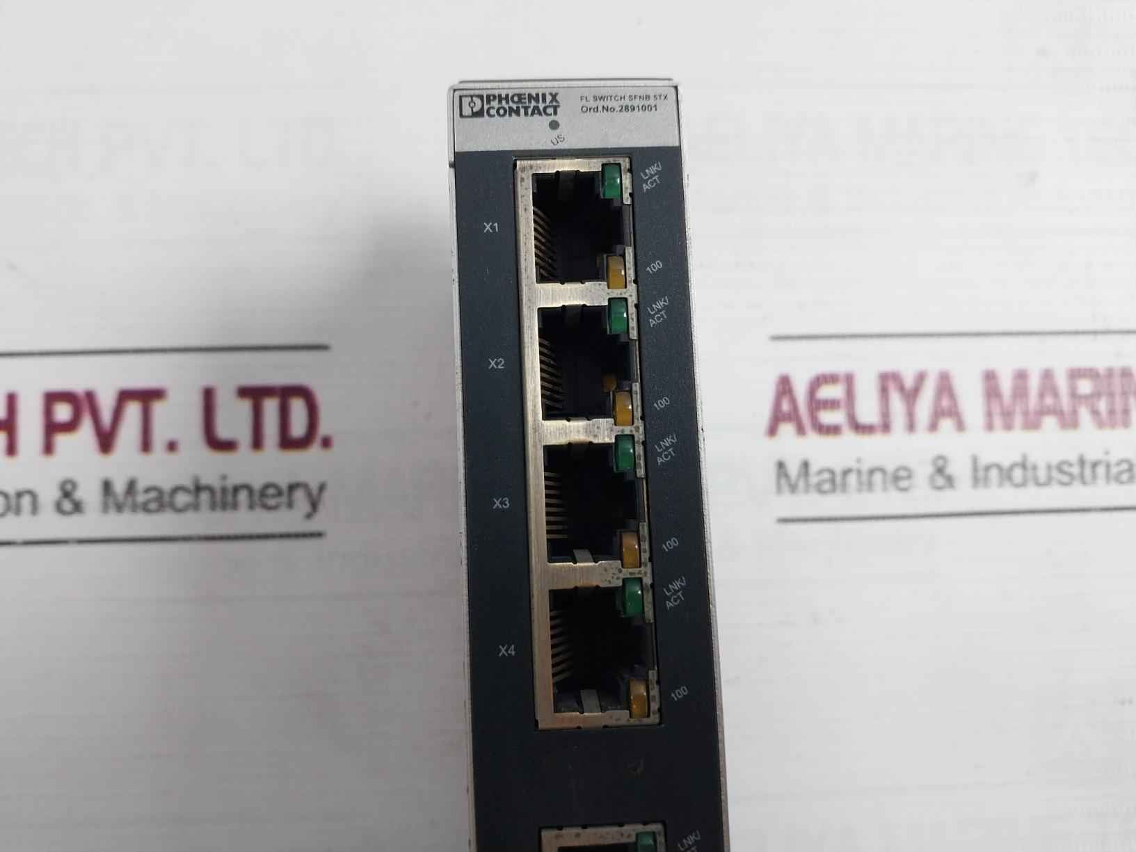 Phoenix Contact 2891001 Ethernet Switch 24V Dc 185Ma 30-12 Awg