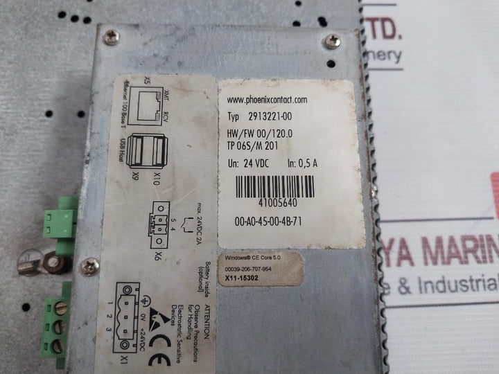 Phoenix Contact 2913221-00 Touch Panel 24V Dc 2A 41005640