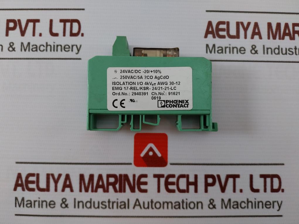 Phoenix Contact 2940391 Relay Module 250Vac/5A 2Co Agcdo 916210619