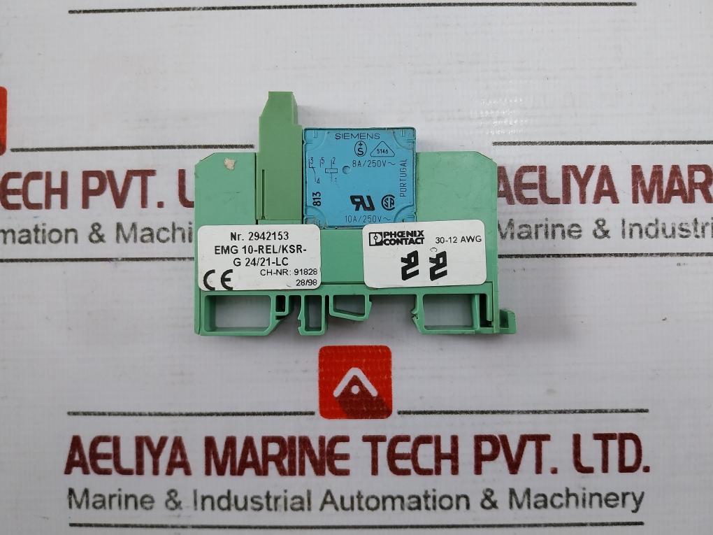 Phoenix Contact 2942153 Relay Module Emg 10-rel/Ksr-g 24/21-lc 30-12 Awg