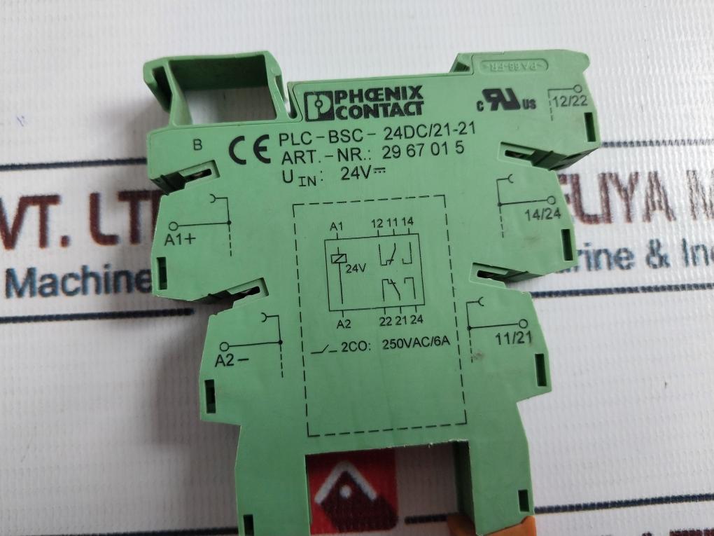 Lot of 4X Phoenix Contact 2967015 Relay Base PLC-BSC-24DC/21-21