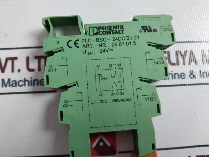Lot of 4X Phoenix Contact 2967015 Relay Base PLC-BSC-24DC/21-21