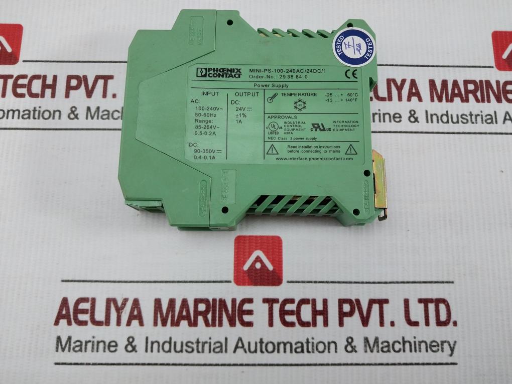Phoenix Contact 90-350Vdc Power Supply Module Mini-ps-100-240Ac/24Dc/1