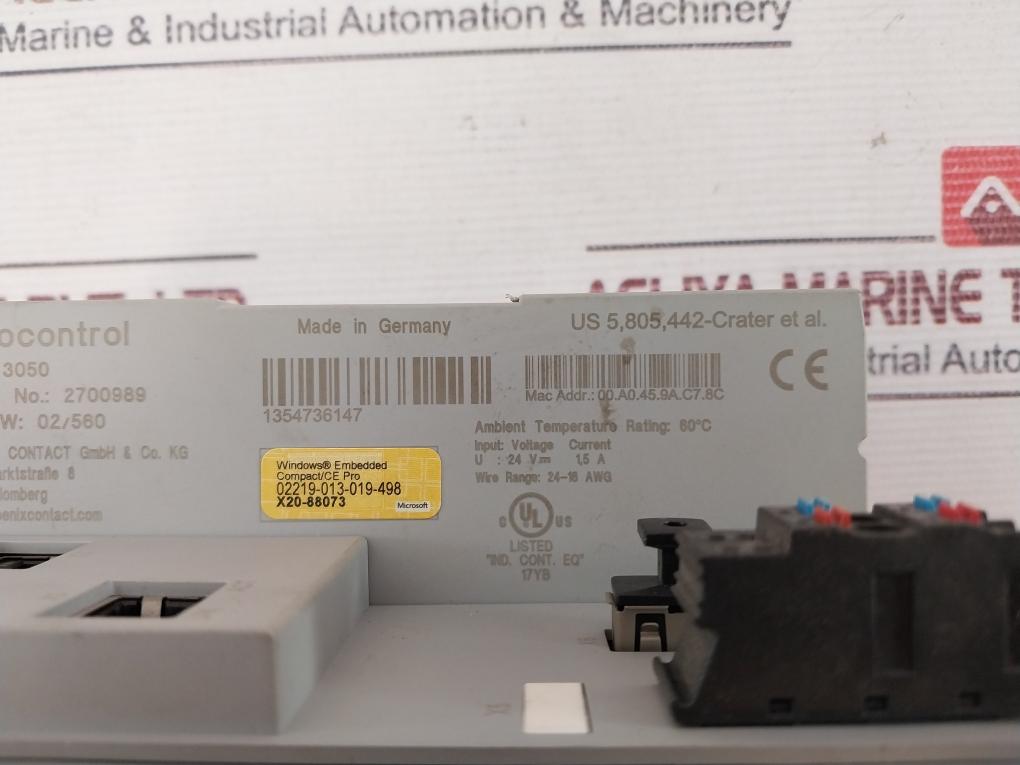 Phoenix Contact Axc 3050 Controller 24v 1.5a