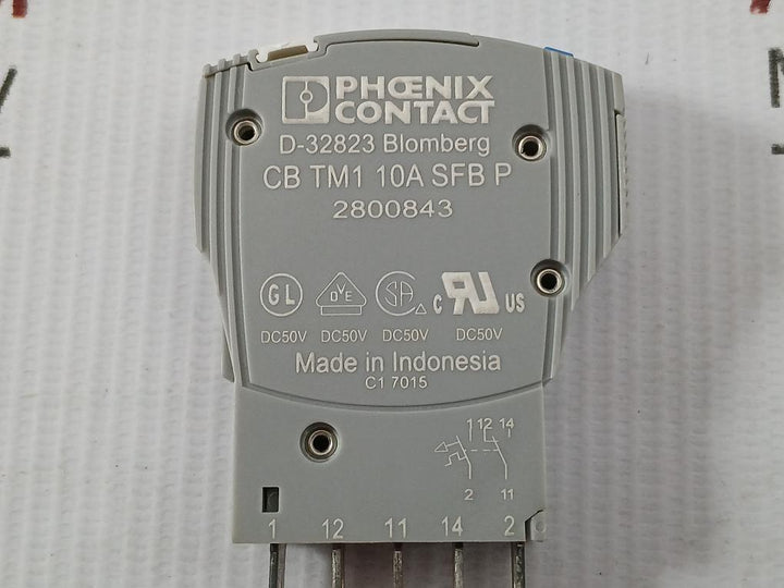 Phoenix Contact Circuit Breaker Dc 50V 10A Part No Cb Tm1 10A Sfb P 2800843