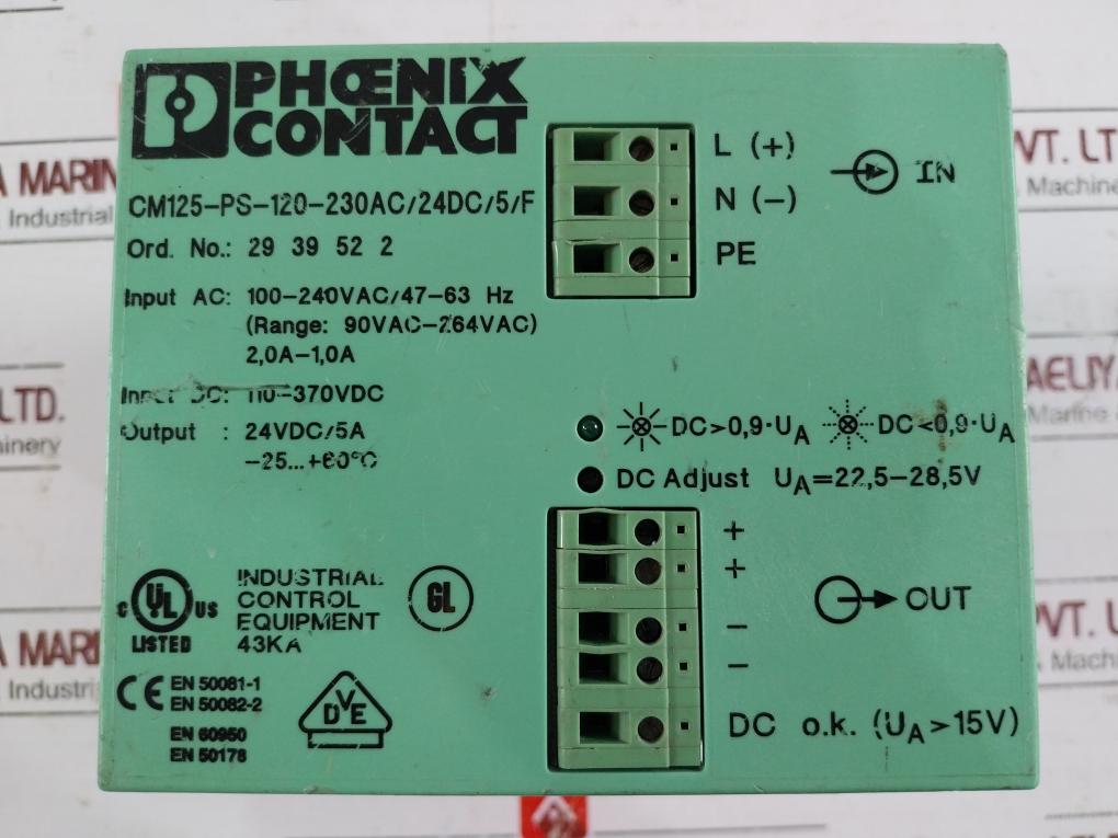 Phoenix Contact Cm125-ps-120-230Ac/24Dc/5/F Primary Switched Power Supply