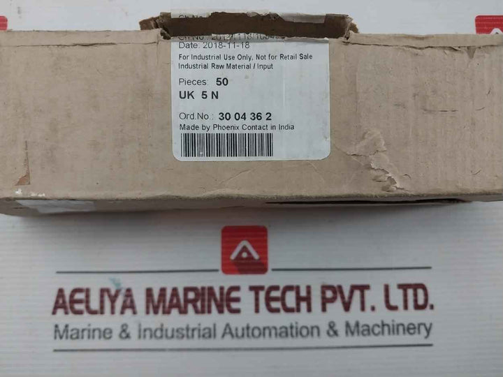 Phoenix Contact Din Rail Terminal Block Uk 5 N (1 Box = 50 Pcs)