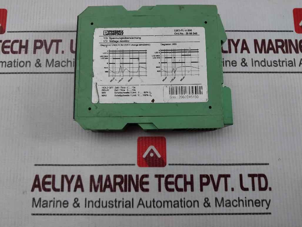 Phoenix Contact Emd-fl-v-300 1 Phase Voltage Monitor Relay 20.4-264 V Ac/Dc