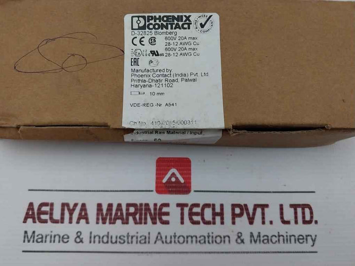 Phoenix Contact Feed-through Terminal Block St 2,5 (1 Box = 50 Pcs)