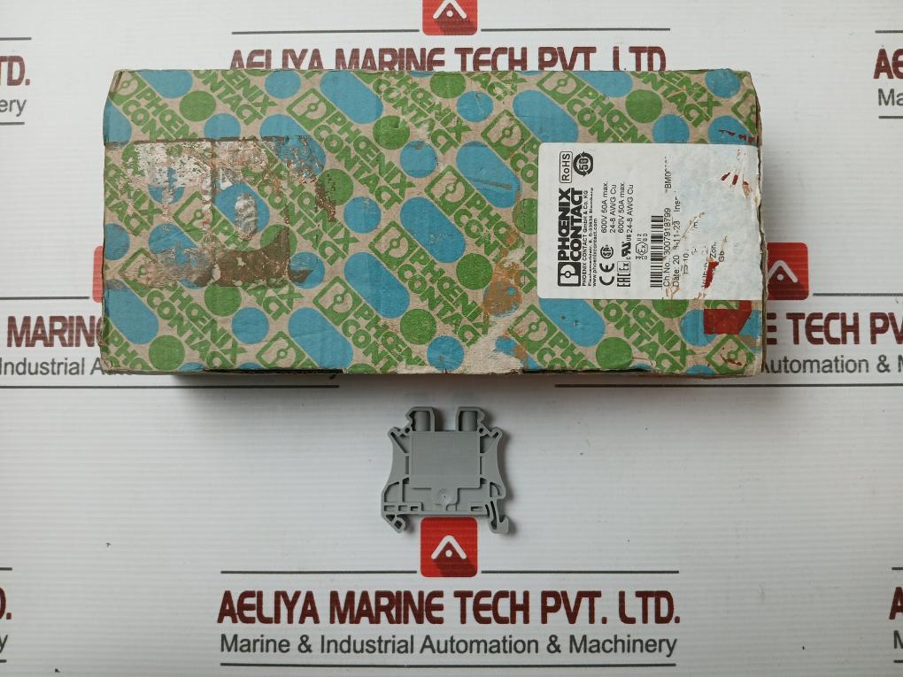 Phoenix Contact Feed Through Terminal Block Part No: Ut 6, 600V 50A Max (1 Box = 50 Pcs)