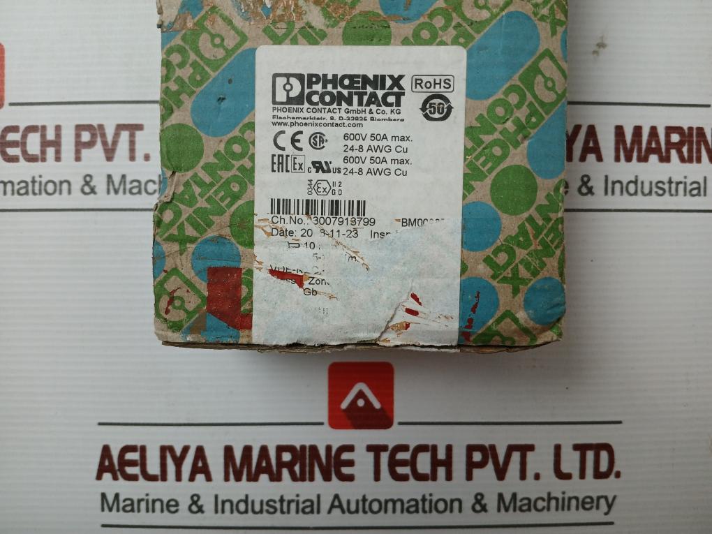 Phoenix Contact Feed Through Terminal Block Part No: Ut 6, 600V 50A Max (1 Box = 50 Pcs)
