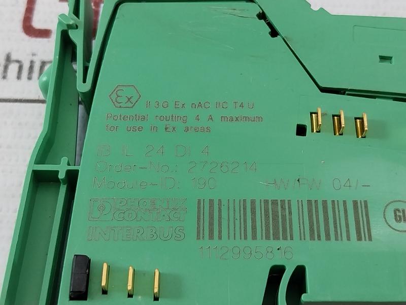 Phoenix Contact Ib Il 24 Di 4 Inline Terminal 2726214 24Vdc/3Ma 250V