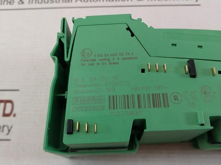 Phoenix Contact Ib Il 24 Do 16 Digital Module Potential Routing 4A Maximum 60°C Hw/Fw 06/-