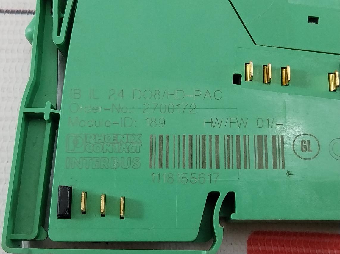 Phoenix Contact Ib Il 24 Do8/Hd-pac Digital Module 500Ma Per Channel