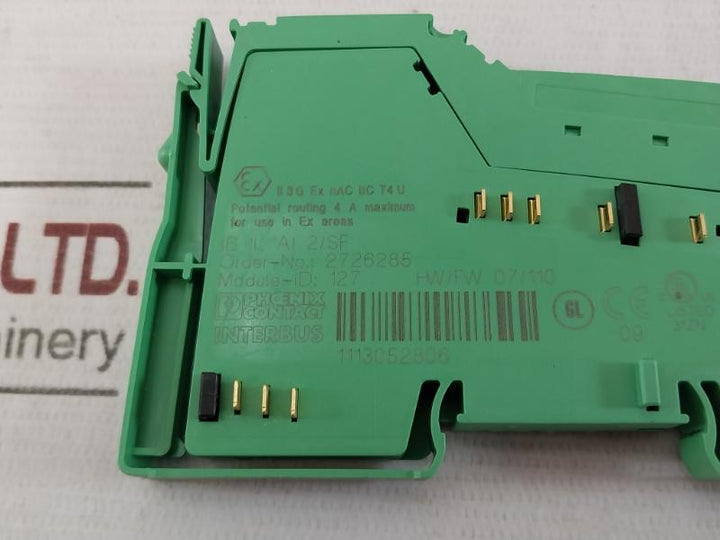 Phoenix Contact Ib Il Ai 2/Sf Analog Module 60C 0-10Vdc/4-20Ma 250V 4A