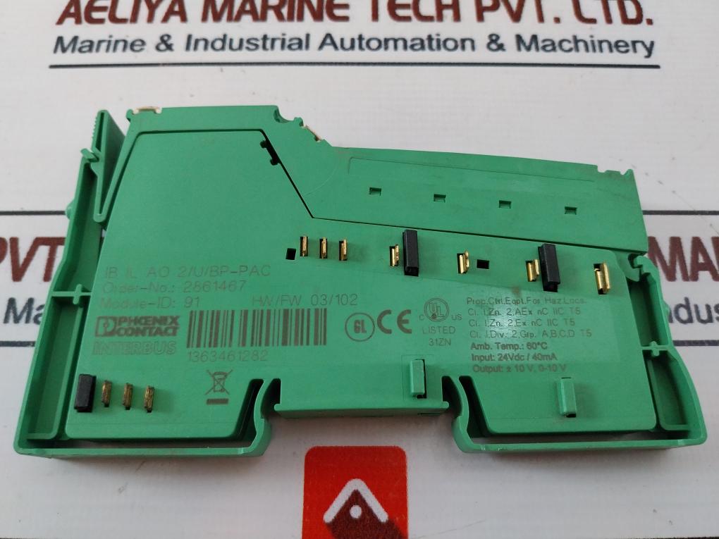 Phoenix Contact Ib Il Ao 2/U/Bp-pac Inline Analog Output Terminal Module