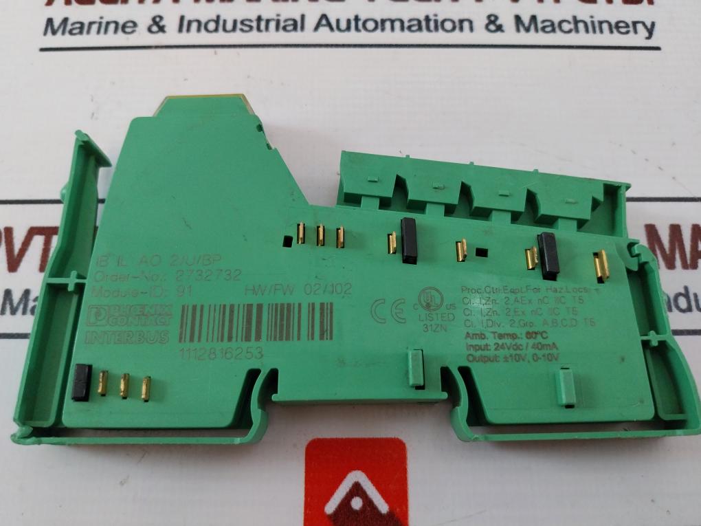 Phoenix Contact Ib Il Ao 2/U/Bp Analog Module 24Vdc/40Ma
