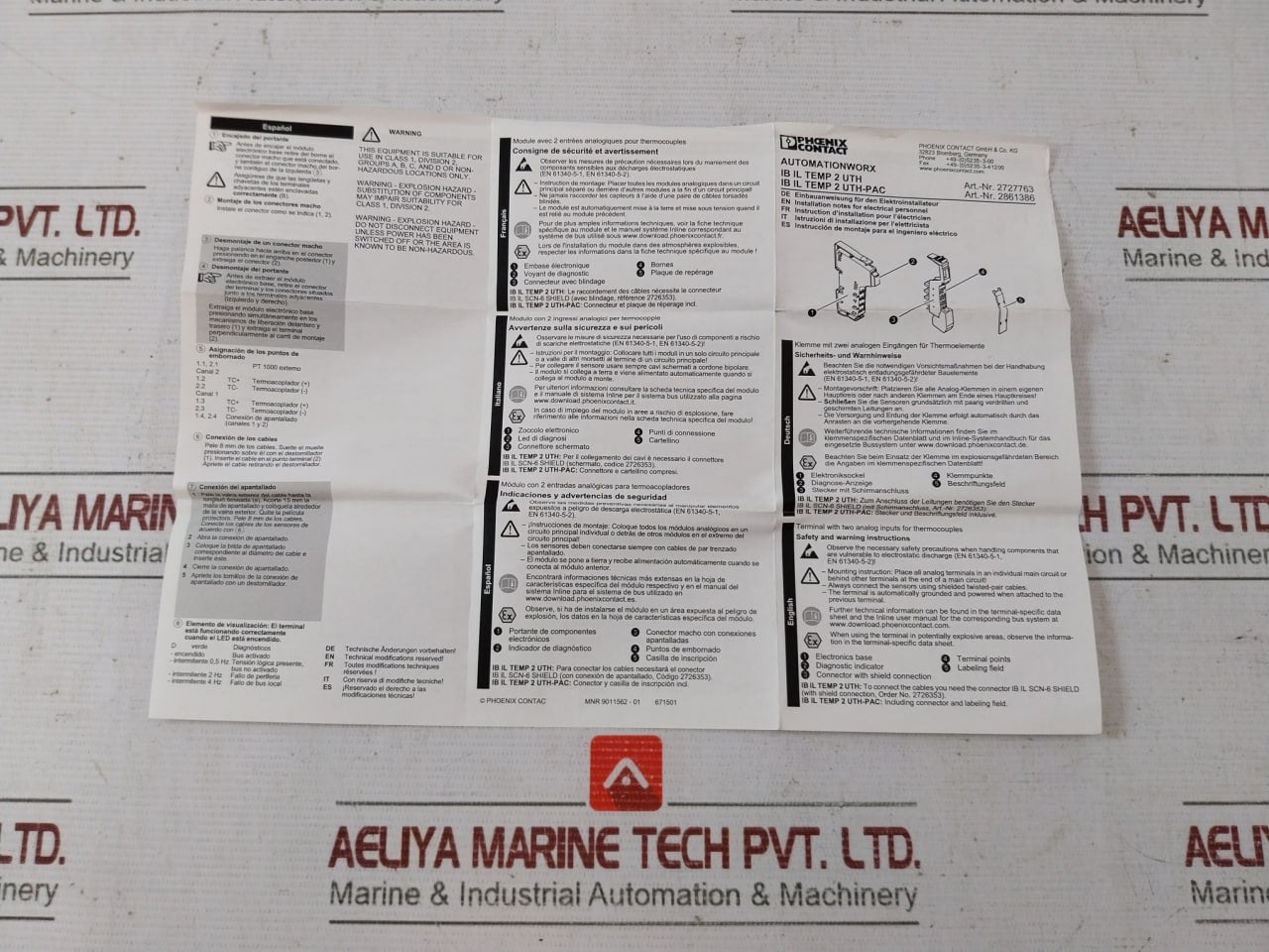 Phoenix Contact Ib Il Temp 2 Uth-pac Temperature Module 250V 85Mv 1352848124 1,5