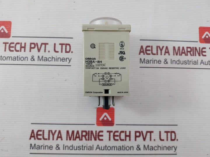 Omron H3Ba-8H Solid-state Timer 0-10Sec 110 Vac
