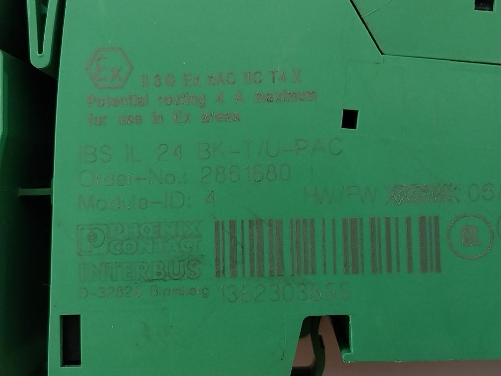 Phoenix Contact Ibs Il 24 Bk-t/U-pac Bus Coupler