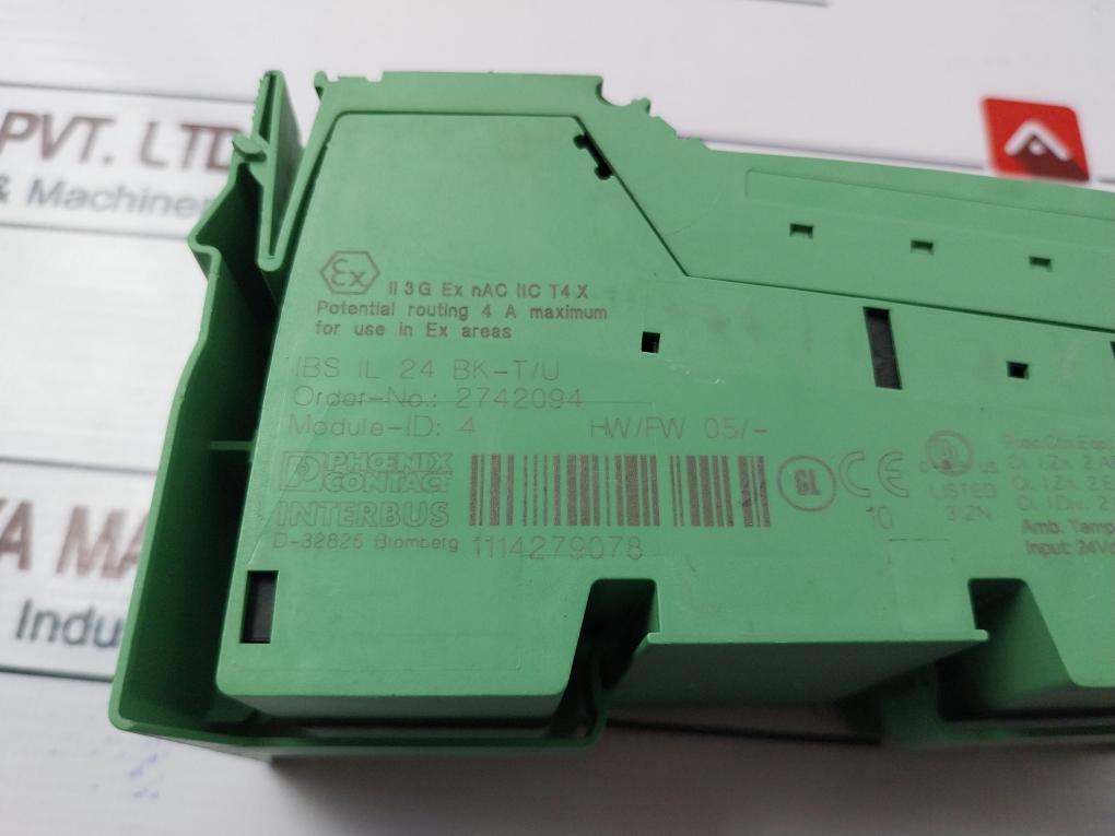 Phoenix Contact Interbus Ibs Il 24 Bk-t/U Bus Coupler 2742094 24Vdc/500Ma