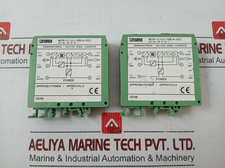 Phoenix Contact Isolated Signal Converter 20...30V,55Ma Part No Mcr-c-u/I-10B/4-dci