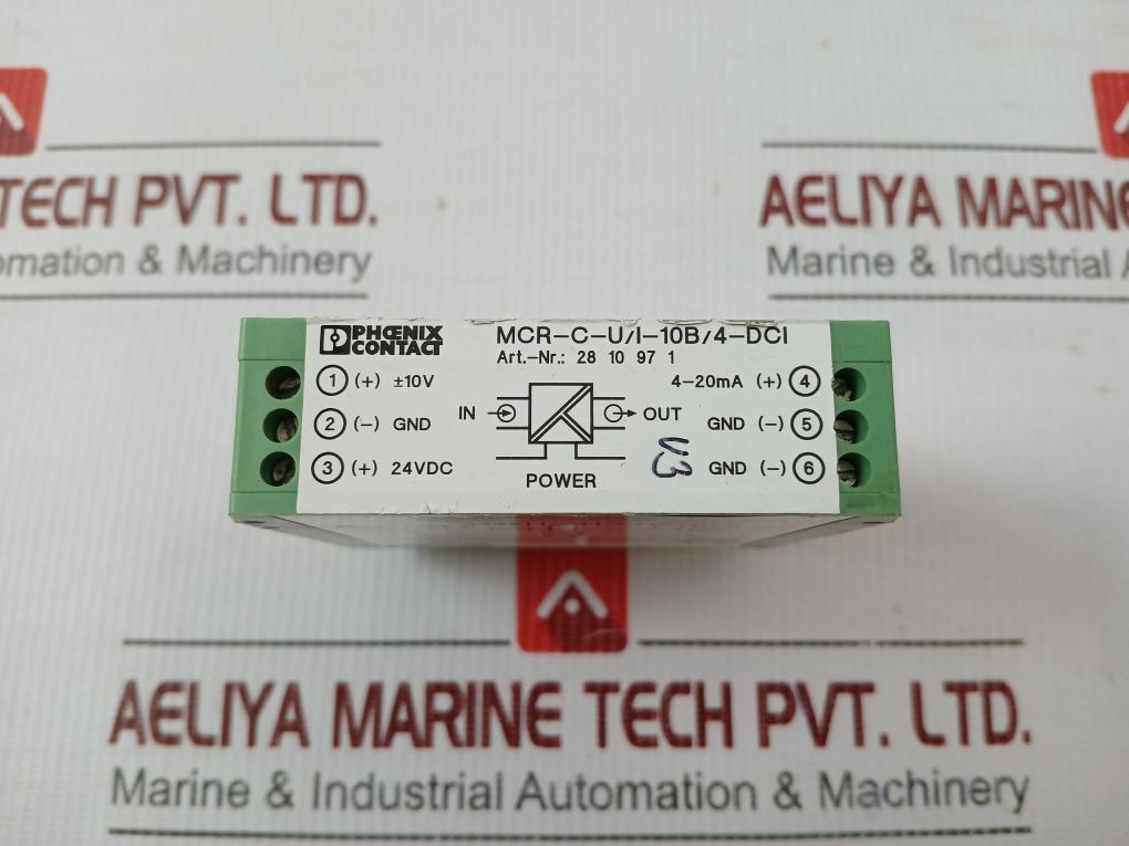 Phoenix Contact Isolated Signal Converter 20...30V,55Ma Part No Mcr-c-u/I-10B/4-dci