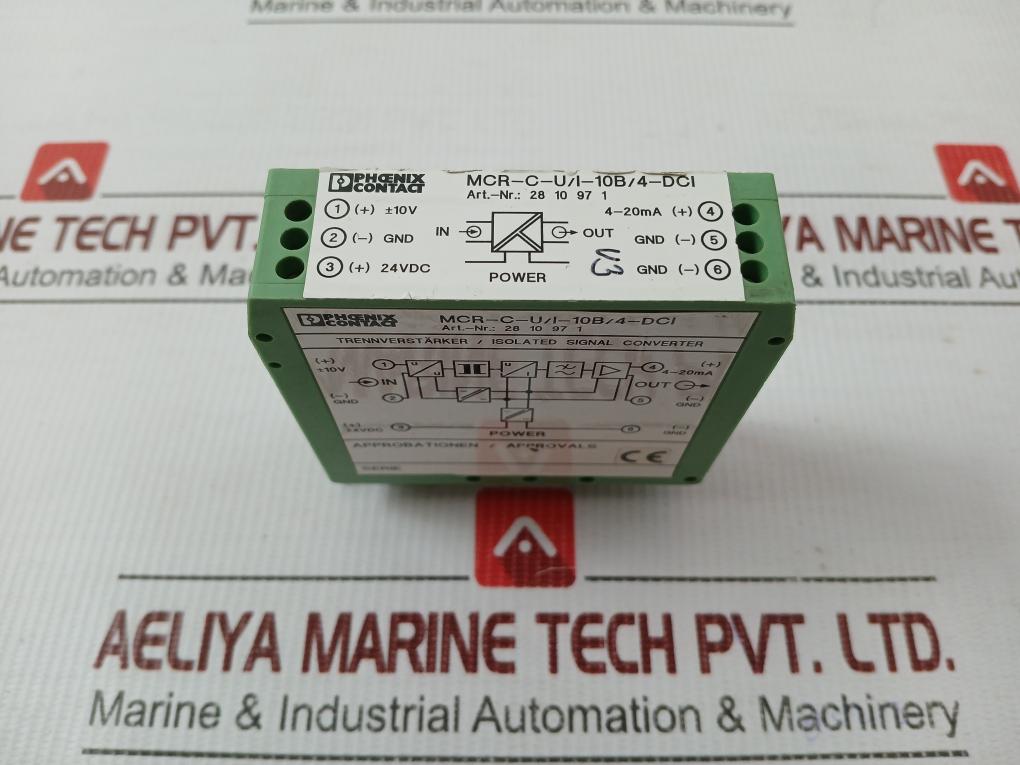 Phoenix Contact Isolated Signal Converter 20...30V,55Ma Part No Mcr-c-u/I-10B/4-dci
