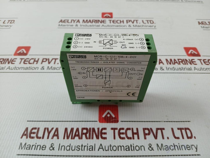 Phoenix Contact Isolated Signal Converter 20...30V,55Ma Part No Mcr-c-u/I-10B/4-dci