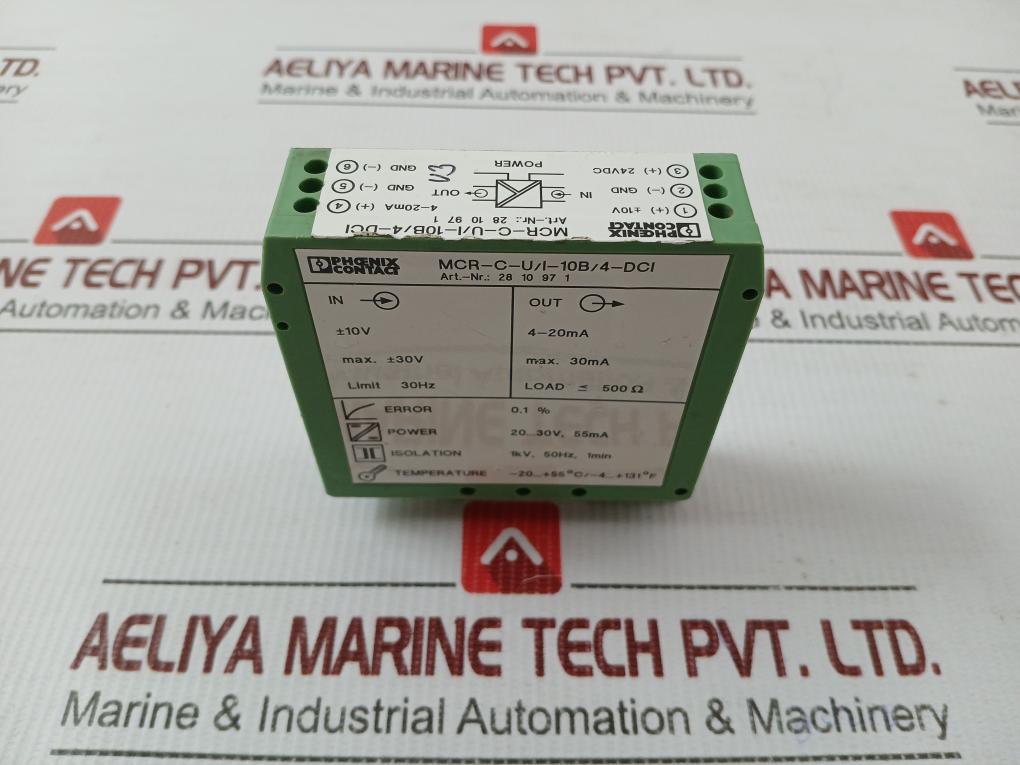 Phoenix Contact Isolated Signal Converter 20...30V,55Ma Part No Mcr-c-u/I-10B/4-dci