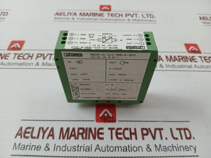 Phoenix Contact Isolated Signal Converter 20...30V,55Ma Part No Mcr-c-u/I-10B/4-dci